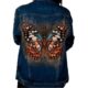 butterfly effect dark blue handmade painted jean jacket product