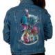 city of violin blue handmade painted jean jacket product