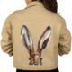 inky bunny beige handmade painted jean jacket product