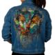 rainbowl blue handmade painted jean jacket product