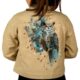 silent owl beige handmade painted jean jacket product